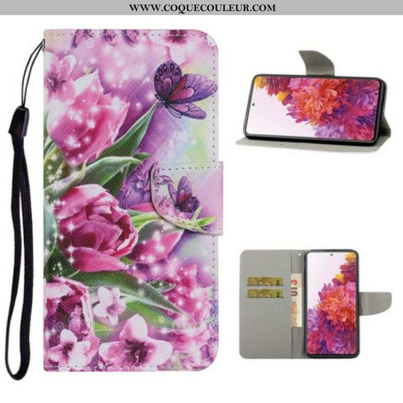 Housse Samsung Galaxy S20 FE Papillons et Tulipes