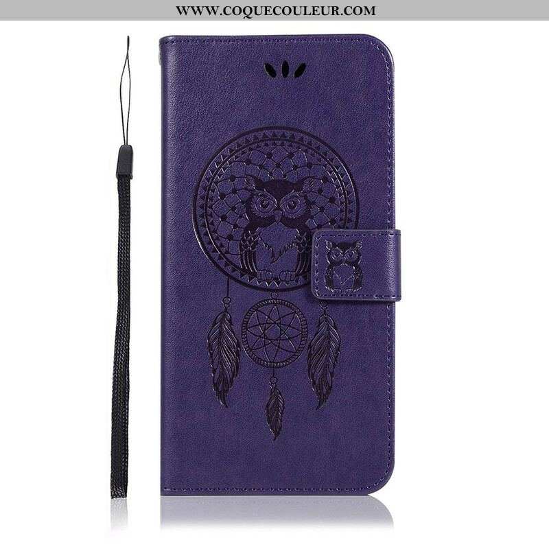 Housse Samsung Galaxy S20 FE Effet Cuir Attrape Rêves Hibou