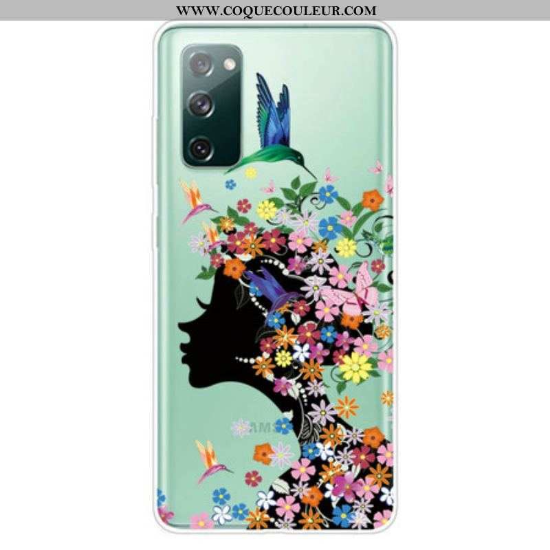 Coque Samsung Galaxy S20 FE Jolie Tête Fleurie