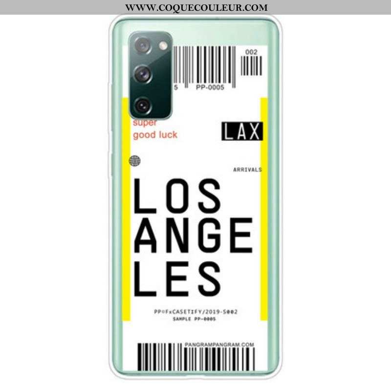 Coque Samsung Galaxy S20 FE Boarding Pass to Los Angeles