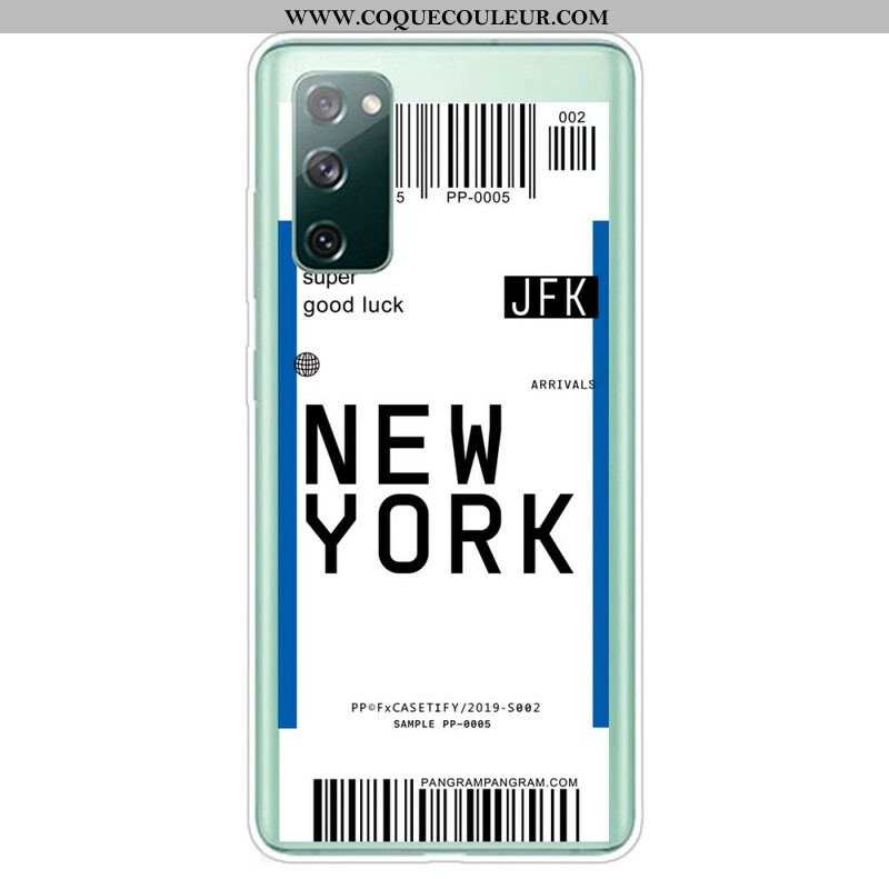 Coque Samsung Galaxy S20 FE Boarding Pass to New York