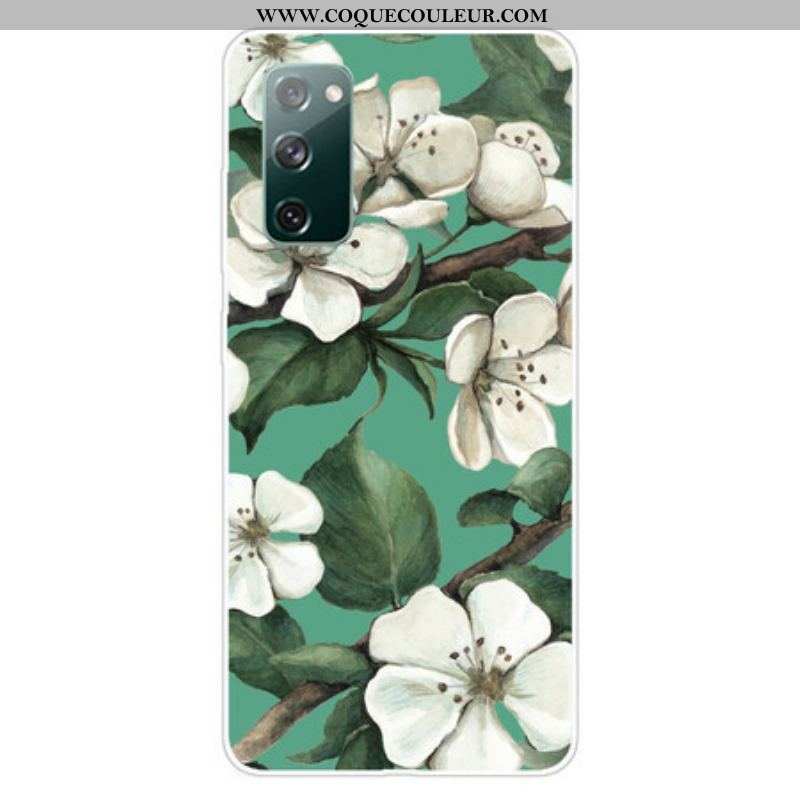 Coque Samsung Galaxy S20 FE Fleurs Blanches Peintes