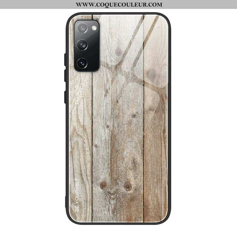 Coque Samsung Galaxy S20 FE Verre Trempé Design Bois