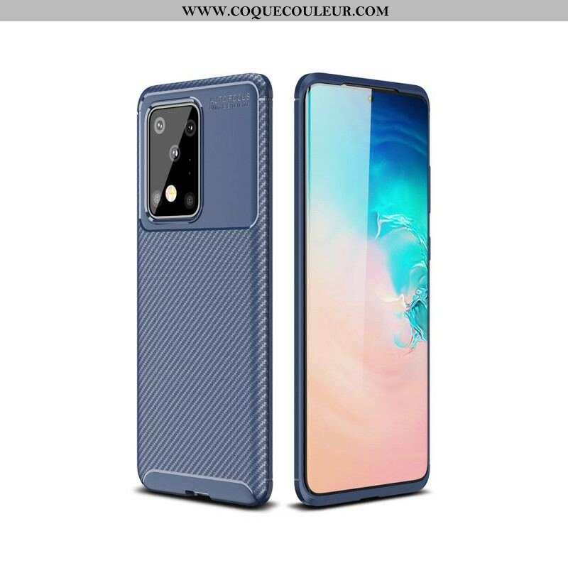 Coque Samsung Galaxy S20 Ultra Texture Fibre Carbone Flexible