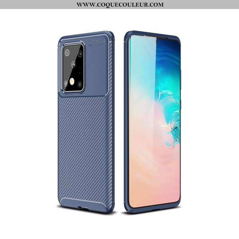 Coque Samsung Galaxy S20 Ultra Texture Fibre Carbone Flexible