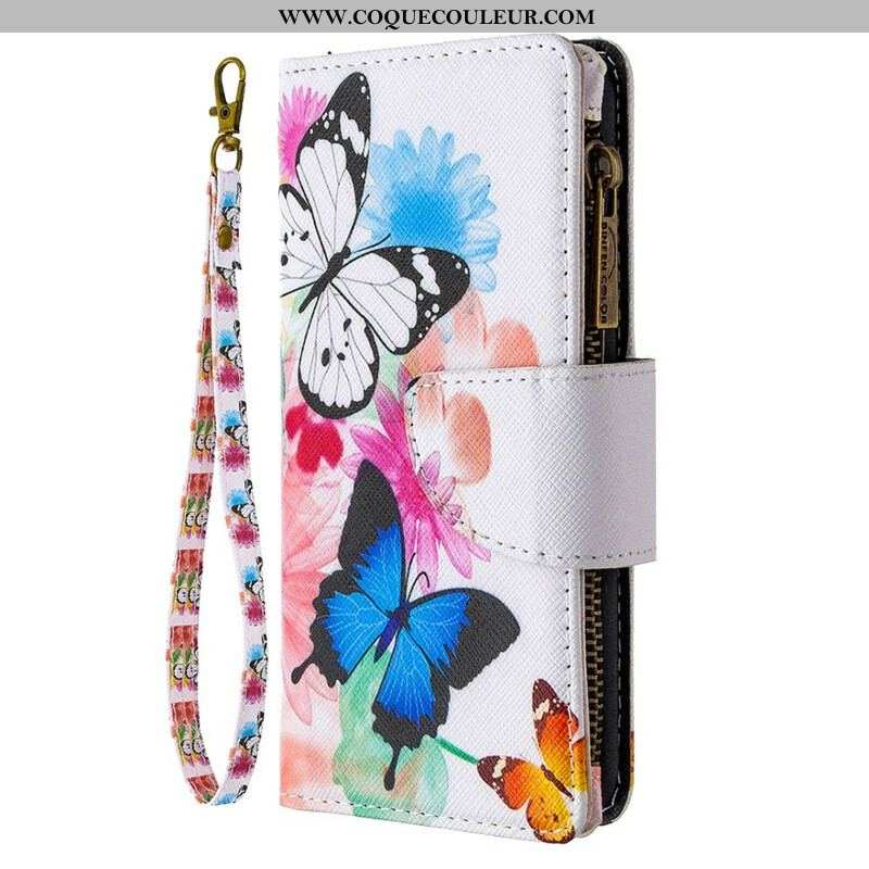 Housse Samsung Galaxy S20 Ultra Poche Zippée Papillons