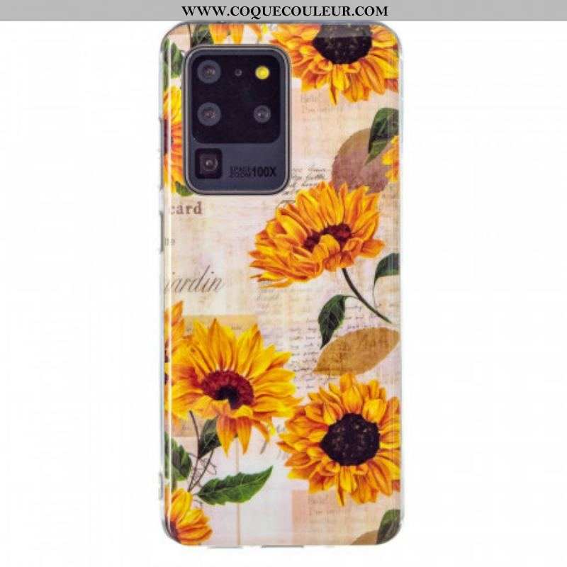 Coque Samsung Galaxy S20 Ultra Tournesols Fluorescentes