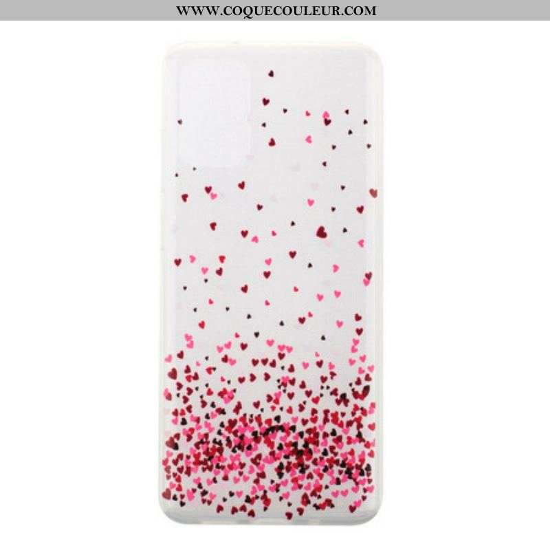 Coque Samsung Galaxy S20 Ultra Transparente Multiples Coeurs Rouges