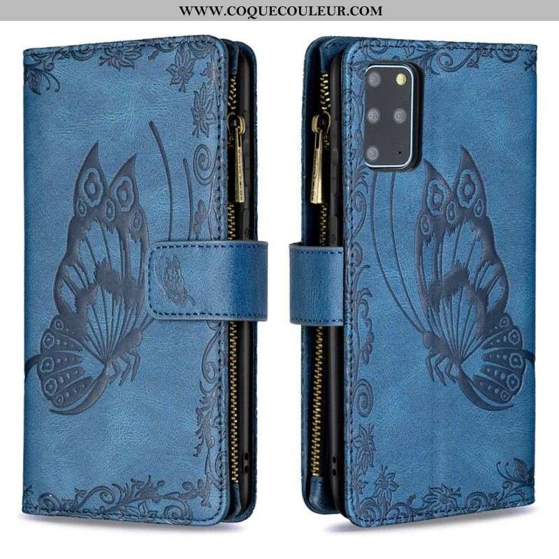Housse Samsung Galaxy S20 Plus / S20 Plus 5G Papillon Poche Zippée