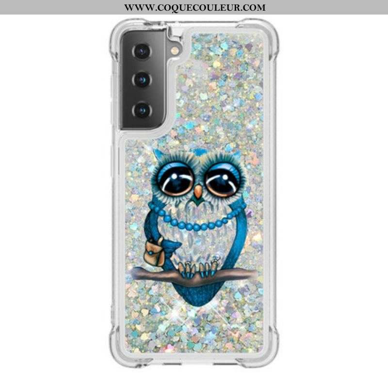 Coque Samsung Galaxy S21 5G Miss Hibou Paillettes