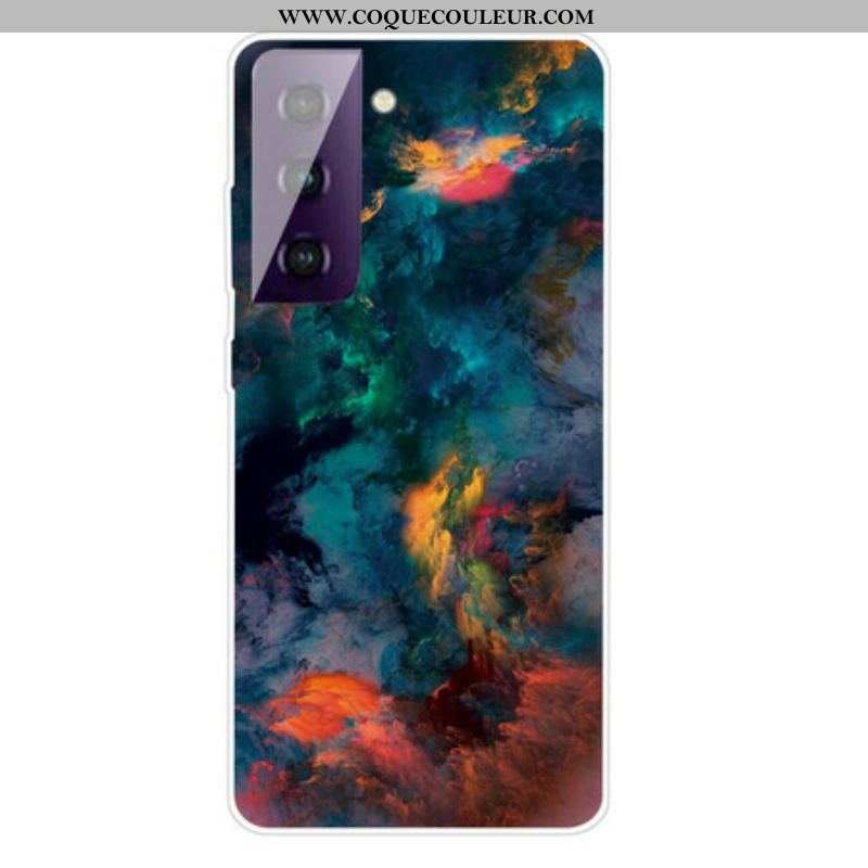 Coque Samsung Galaxy S21 5G Nuages Colorés