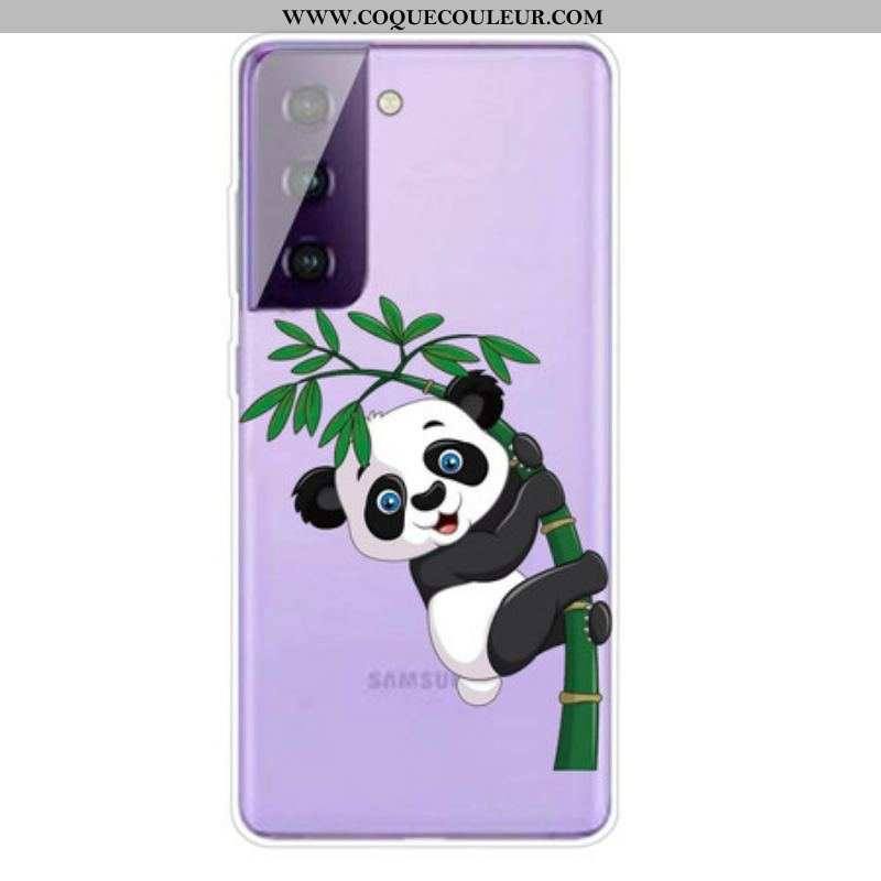 Coque Samsung Galaxy S21 5G Panda Sur Le Bambou