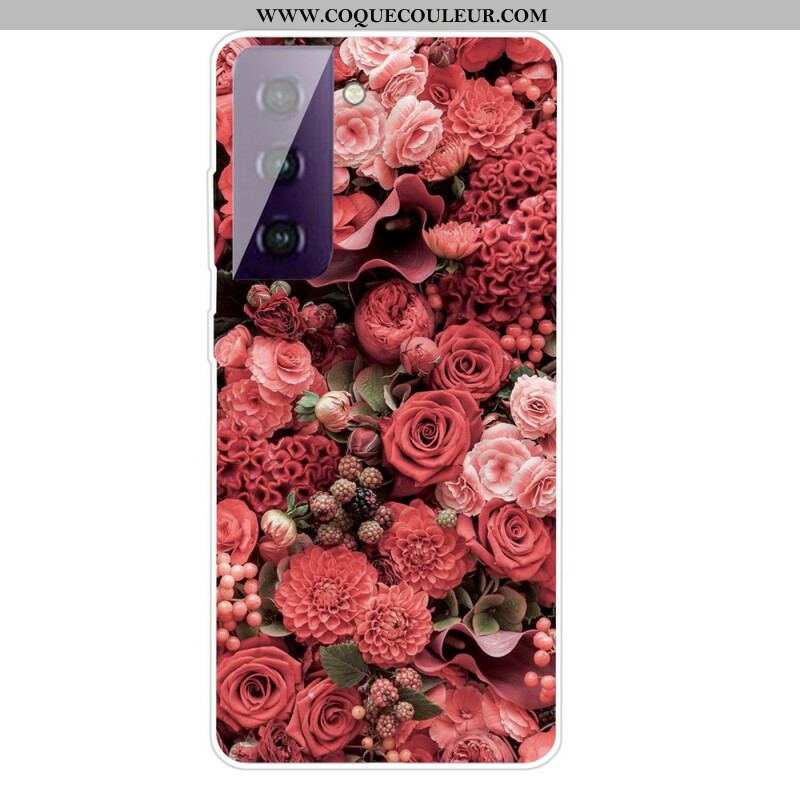 Coque Samsung Galaxy S21 5G Fleurs Intenses
