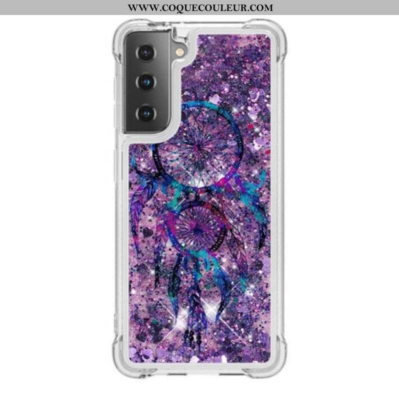 Coque Samsung Galaxy S21 5G Attrape Rêves Paillettes