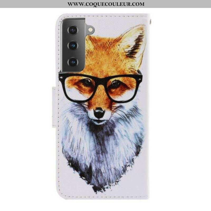 Housse Samsung Galaxy S21 5G Renard Intello à Lanière