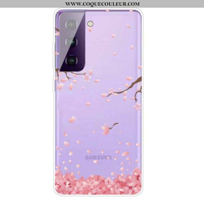 Coque Samsung Galaxy S21 5G Branches à Fleurs