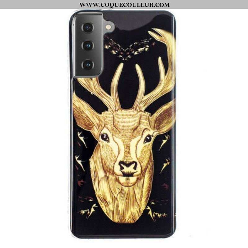 Coque Samsung Galaxy S21 5G Cerf Majestueux Fluorescente