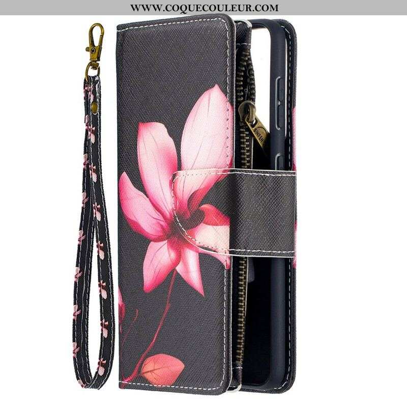 Housse Samsung Galaxy S21 5G Poche Zippée Fleur