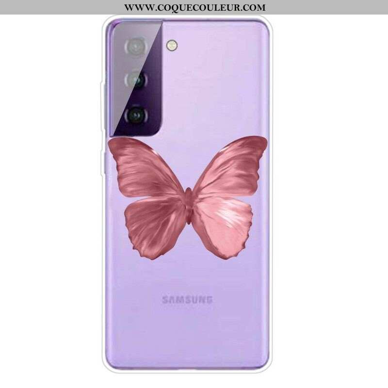 Coque Samsung Galaxy S21 5G Papillons Sauvages