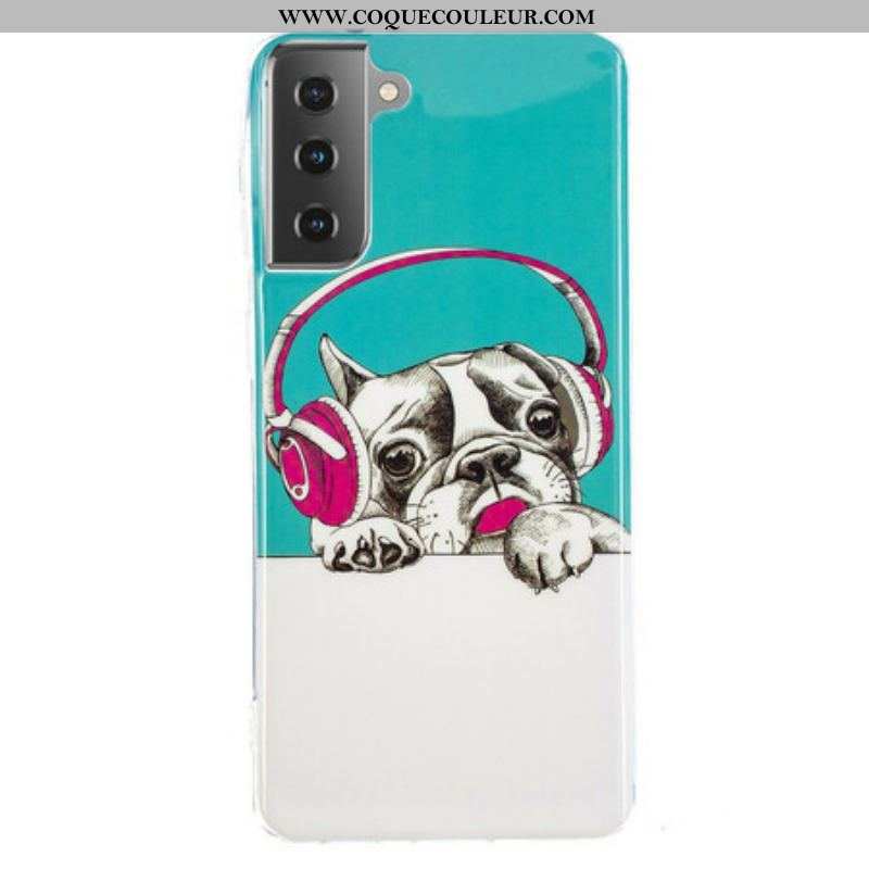 Coque Samsung Galaxy S21 5G Chien Fluorescente