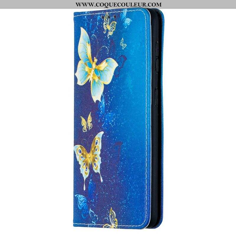 Flip Cover Samsung Galaxy S21 5G Papillons Colorés