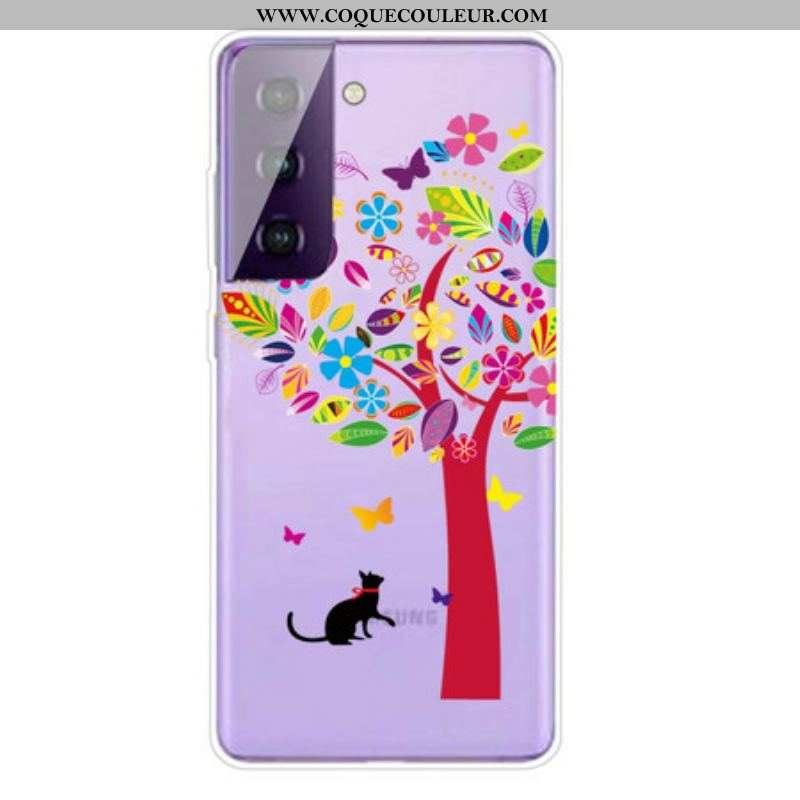 Coque Samsung Galaxy S21 5G Chat sous l'Arbre