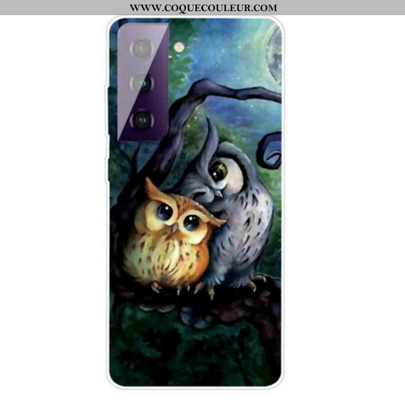 Coque Samsung Galaxy S21 5G Peinture Hiboux