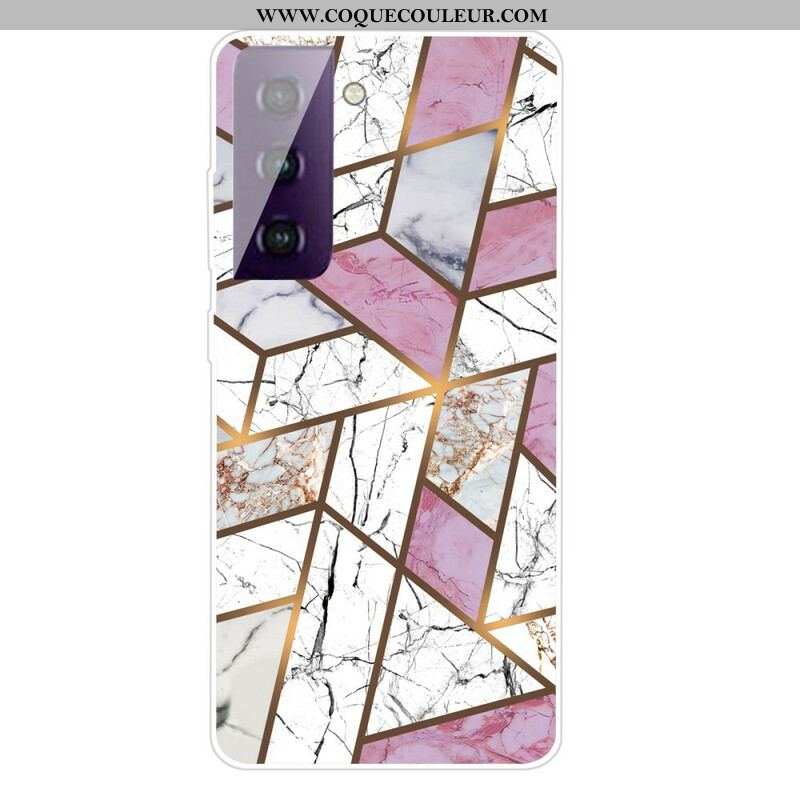 Coque Samsung Galaxy S21 5G Marbre Géométrique
