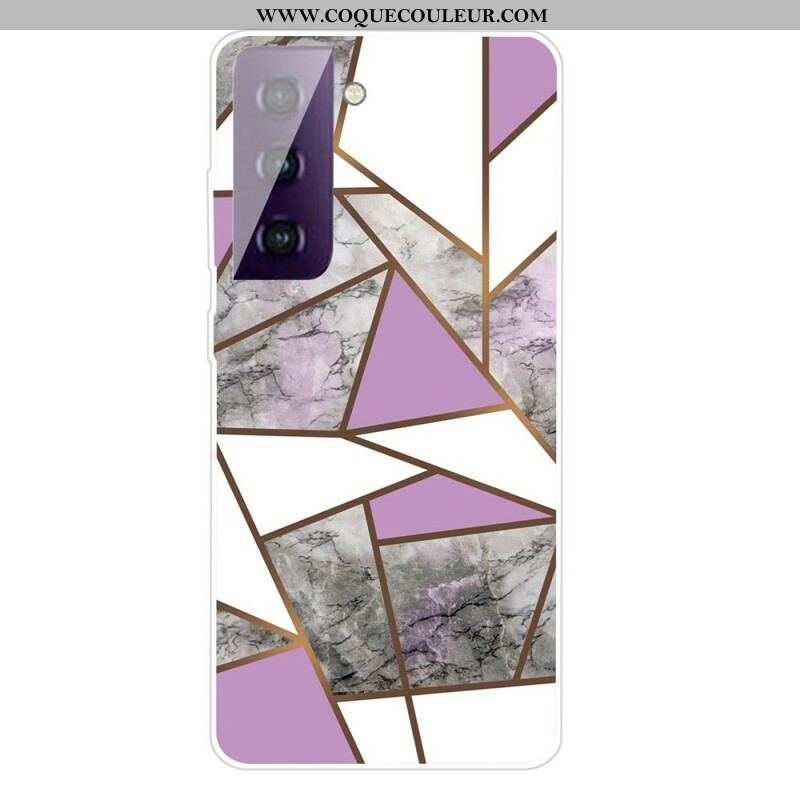 Coque Samsung Galaxy S21 5G Marbre Géométrique