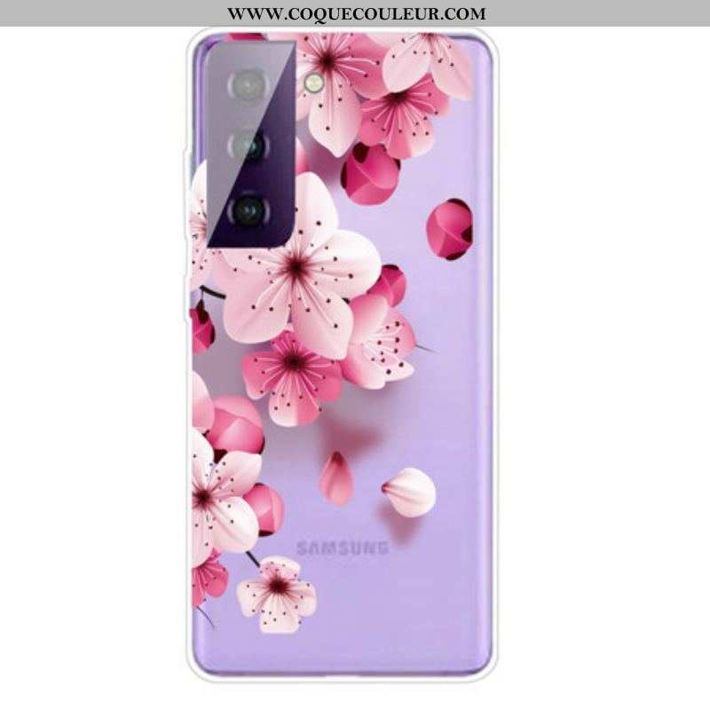 Coque Samsung Galaxy S21 5G Petites Fleurs Roses