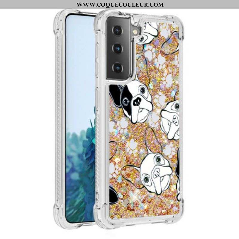 Coque Samsung Galaxy S21 5G Mr Chien Paillettes