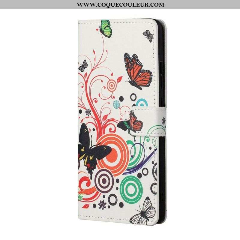 Housse Samsung Galaxy S21 5G Papillons et Fleurs