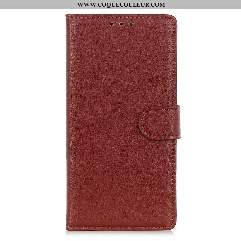 Housse Samsung Galaxy S21 5G Simili Cuir Litchi Traditionnel