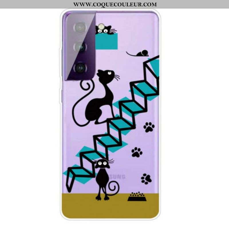 Coque Samsung Galaxy S21 FE Drôles de Chats