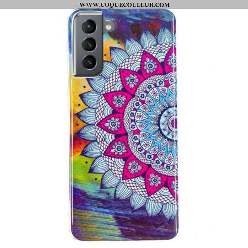 Coque Samsung Galaxy S21 FE Mandala Coloré Fluorescente