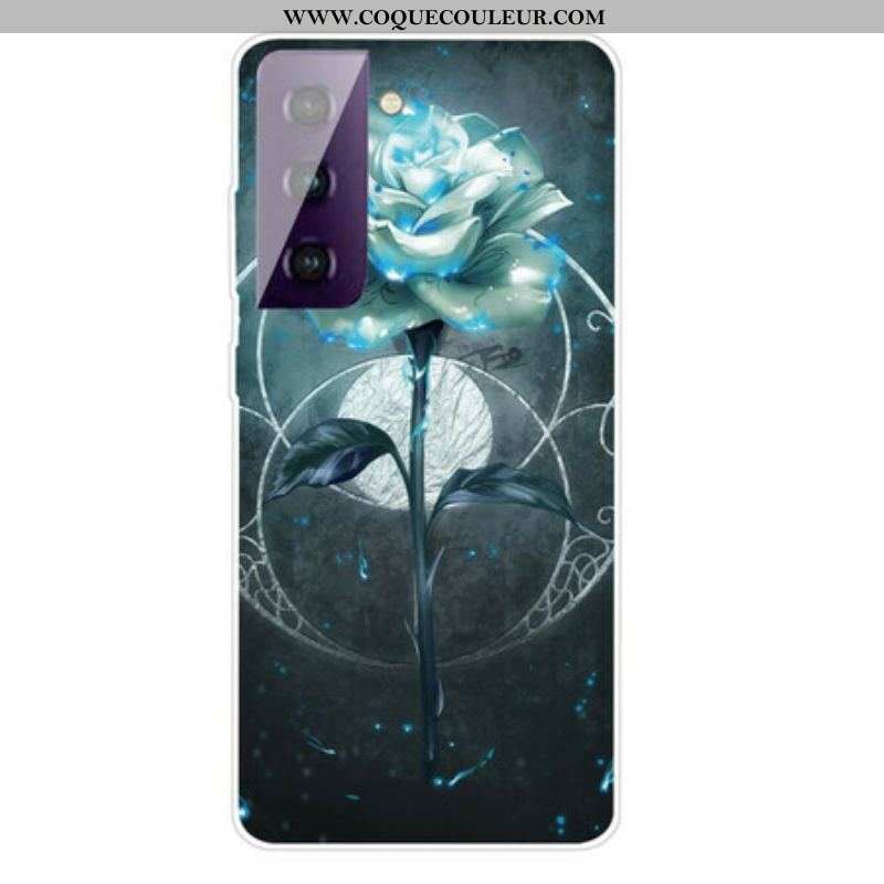 Coque Samsung Galaxy S21 FE Flexible Rose Verte