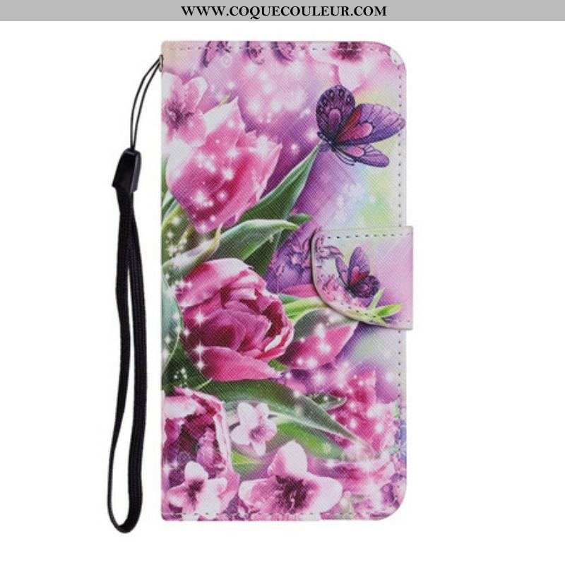 Housse Samsung Galaxy S21 FE Papillons et Tulipes