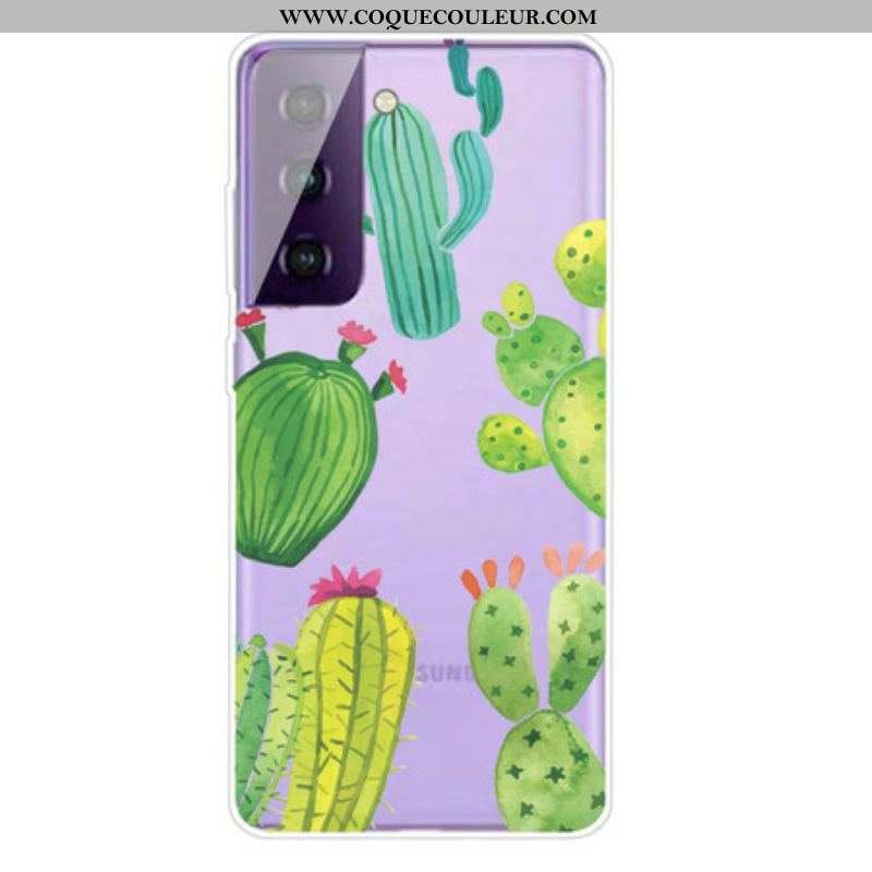 Coque Samsung Galaxy S21 FE Cactus Aquarelle