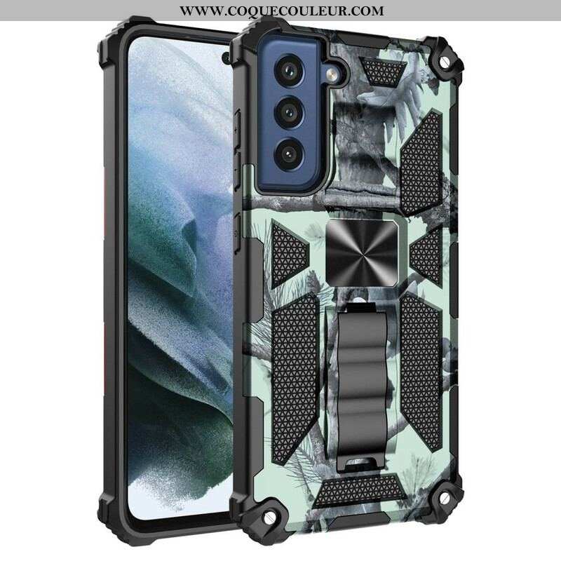 Coque Samsung Galaxy S21 FE Camouflage Support Amovible