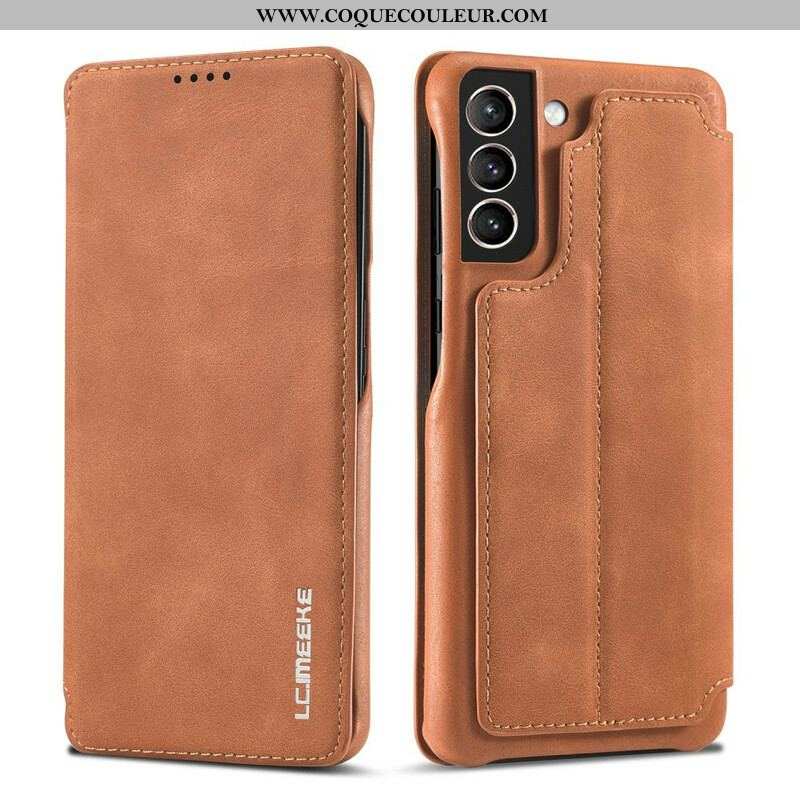 Flip Cover Samsung Galaxy S21 FE LC.IMEEKE Effet Cuir