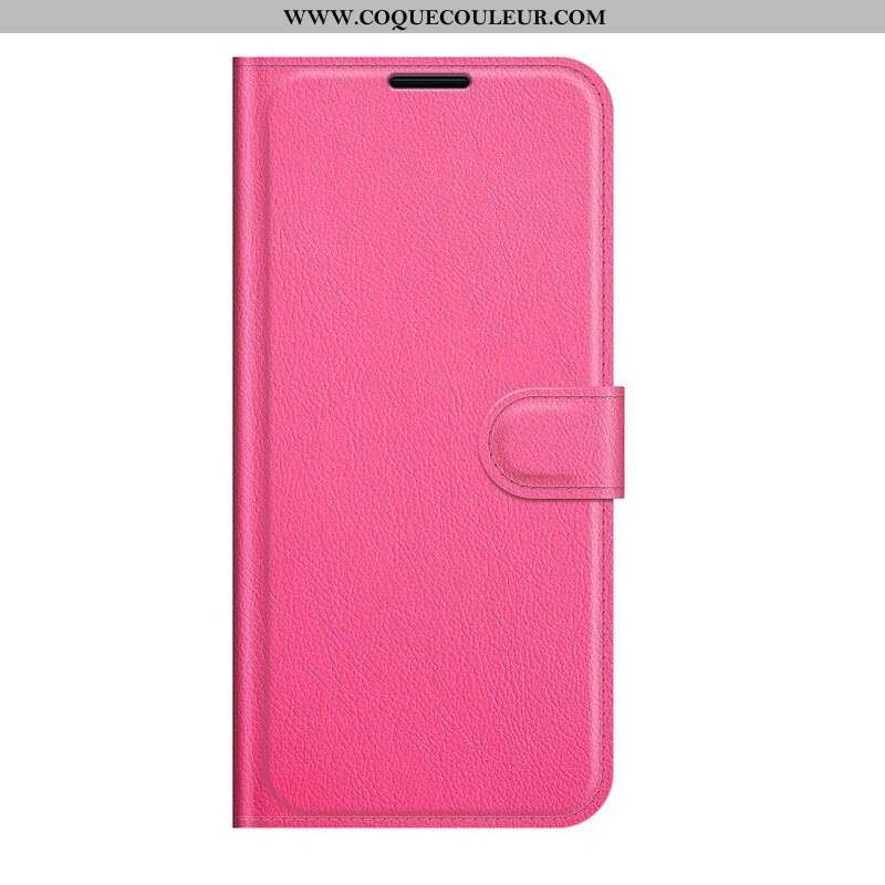 Housse Samsung Galaxy S21 FE Simili Cuir Litchi Classique