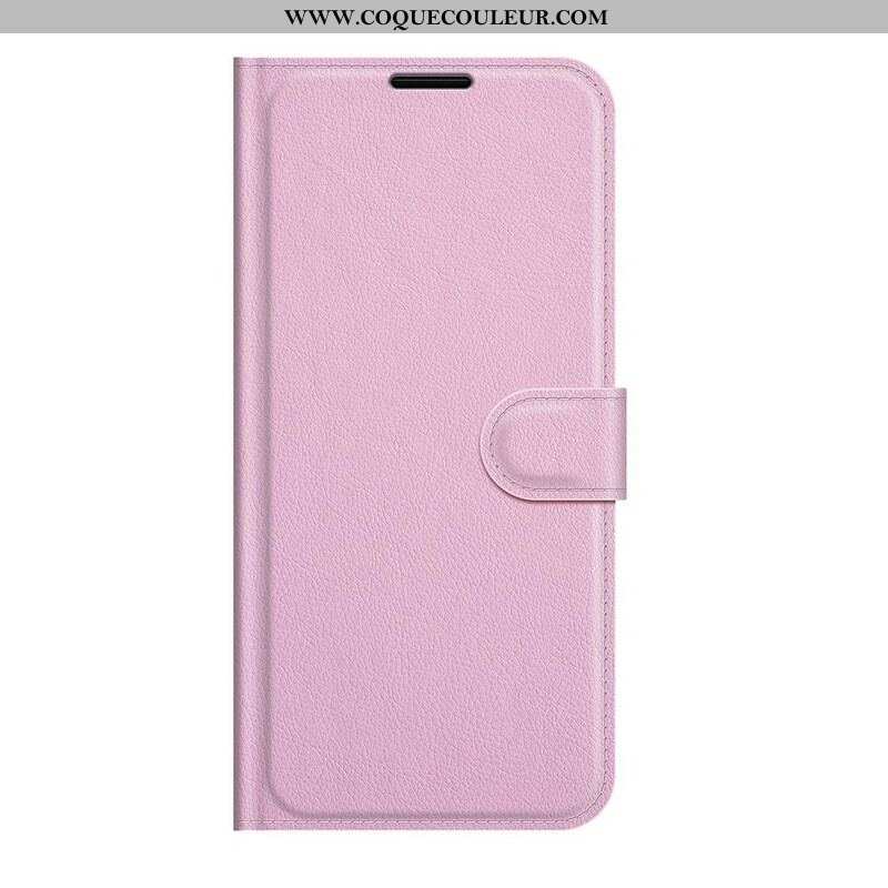 Housse Samsung Galaxy S21 FE Simili Cuir Litchi Classique