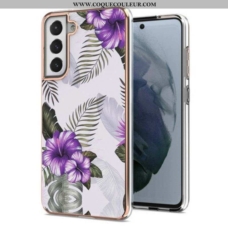 Coque Samsung Galaxy S21 FE Fleurs Violettes