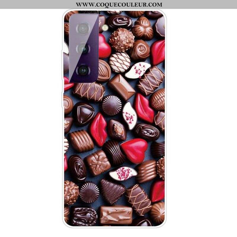 Coque Samsung Galaxy S21 FE Flexible Chocolat