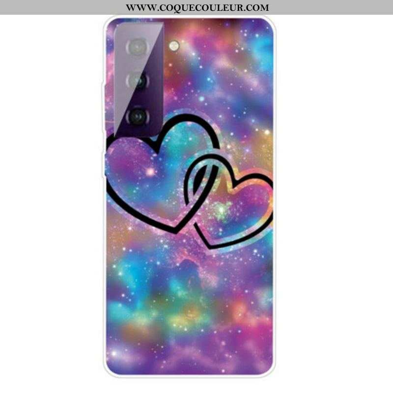 Coque Samsung Galaxy S21 FE Coeurs Enchaînés