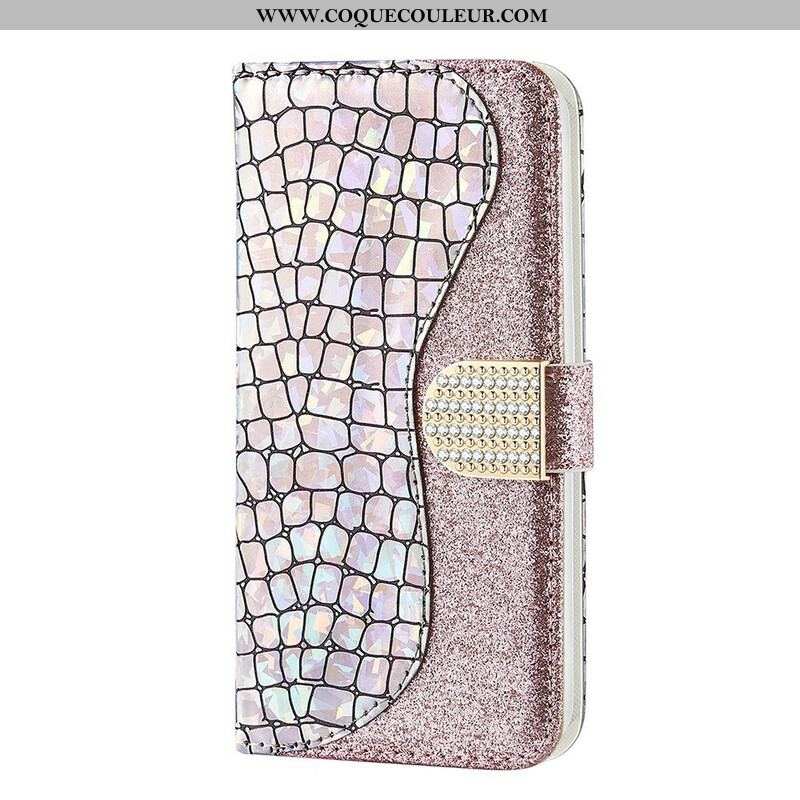 Housse Samsung Galaxy S21 FE Croco Diamants