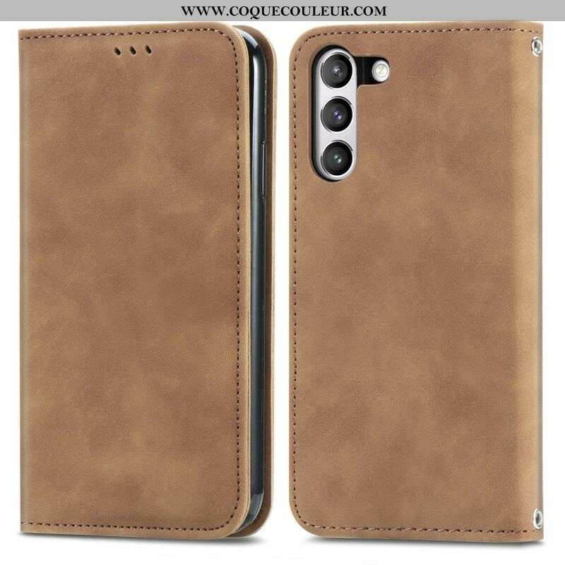 Flip Cover Samsung Galaxy S21 FE Simili Cuir Vintage