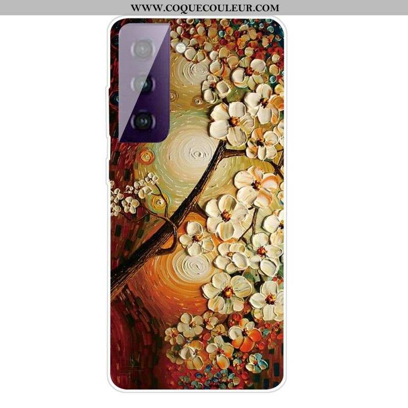 Coque Samsung Galaxy S21 FE Flexible Fleurs