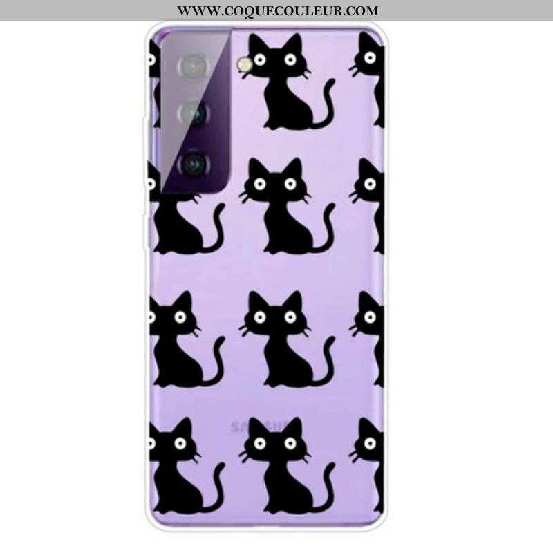 Coque Samsung Galaxy S21 Plus 5G Multiples Chats Noirs