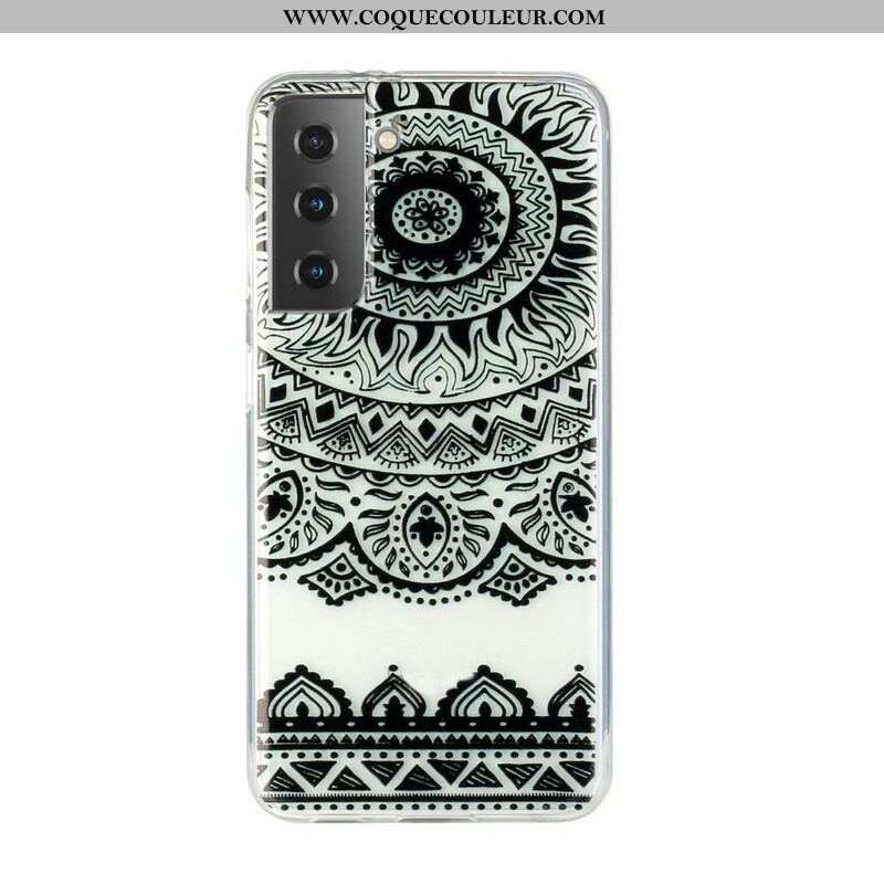 Coque Samsung Galaxy S21 Plus 5G Transparente Fleur Mandala